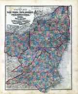 State Maps - New York, New Jersey, Pennsylvania, Ohio, Delaware, Maryland, Virginia, West Virginia, North Carolina, Fayette County 1875